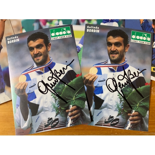 88 - Diadora Football cards inc Hand Signed Autographs of Gelindo Bordin