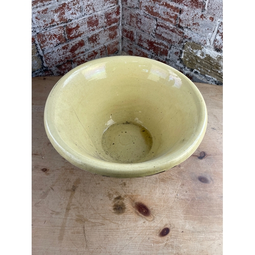 95 - Large Vintage Salt Glazed Terracotta Mixing Bowl