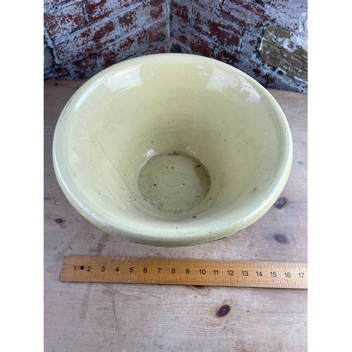 95 - Large Vintage Salt Glazed Terracotta Mixing Bowl