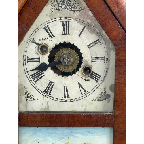 406 - Gothic Steeple Mantle Clock With Alarm