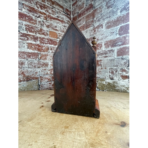 406 - Gothic Steeple Mantle Clock With Alarm