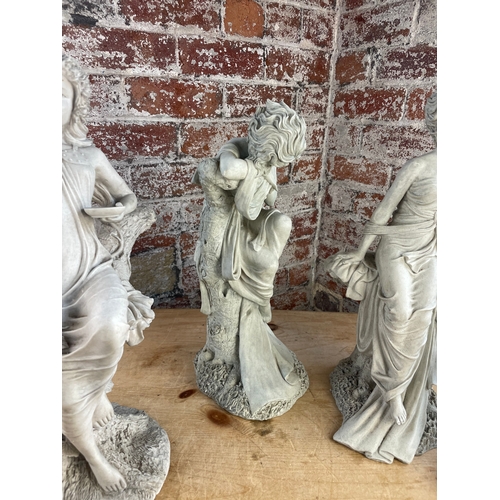 155 - Four Past Times Figural Sculptures By Mucha, Licensed By The Mucha Trust