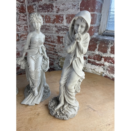 155 - Four Past Times Figural Sculptures By Mucha, Licensed By The Mucha Trust