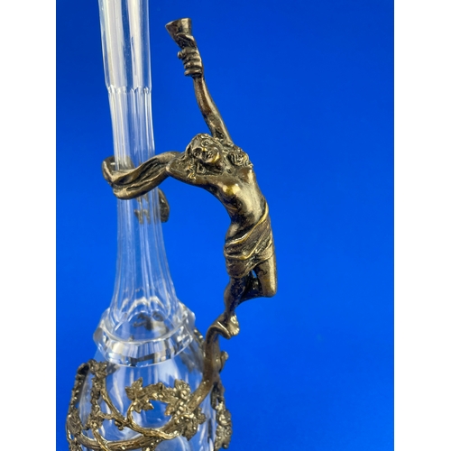 157 - M.Mosini Milano Art Nouveau Wrapped Figural, Crystal Decanter / Ewer