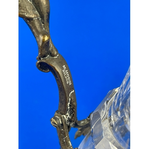 157 - M.Mosini Milano Art Nouveau Wrapped Figural, Crystal Decanter / Ewer