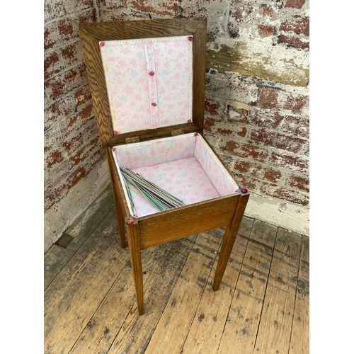 Vintage Sewing Box Table With Knitting Needles