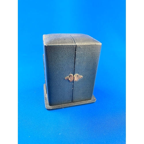 407 - Morath Brothers Liverpool, Zenit 8 Day Gilt Metal Travel Alarm Clock In Case. Fully Working.