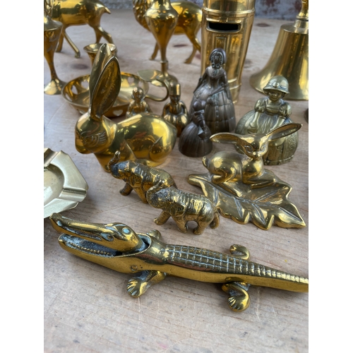 143 - Group Of quality Vintage Brassware Inc Crocodile Nut Cracker