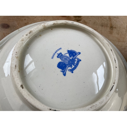 369 - Attractive Victorian Ironstone Wash Bowl & Jug With Delicate Blue & White Floral Design
