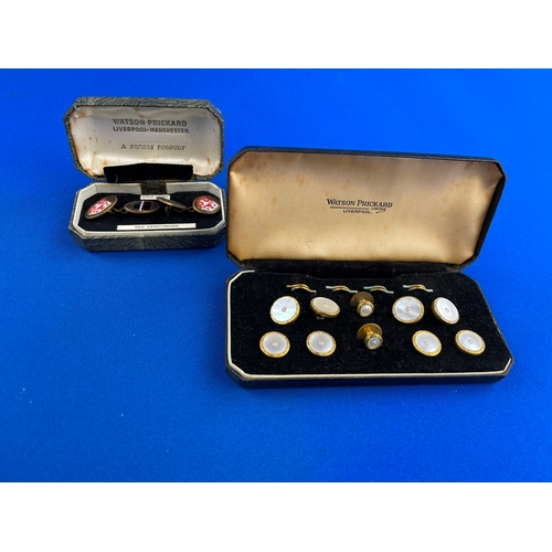 401 - Old Denstonians Cufflinks & Boxed Vintage Cufflinks, Buttons & Studs.