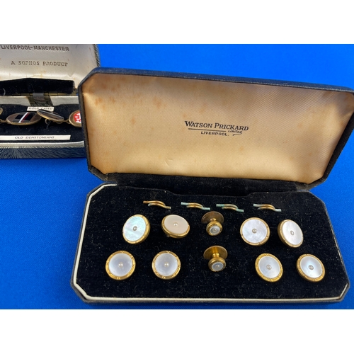 401 - Old Denstonians Cufflinks & Boxed Vintage Cufflinks, Buttons & Studs.