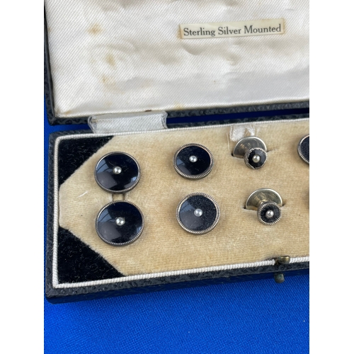 25 - Vintage Sterling Silver Buttons, Studs & Cufflinks.