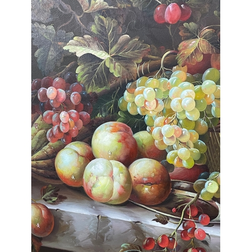 57 - Huge Still Life Oil On Canvas In Large Gilt Frame. Quality Painting By Unknown Artist. Frame 128cm W... 