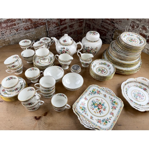 366 - Coalport Ming Flower Dinner & Tea Service Items 77 Pieces