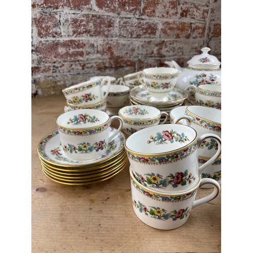366 - Coalport Ming Flower Dinner & Tea Service Items 77 Pieces