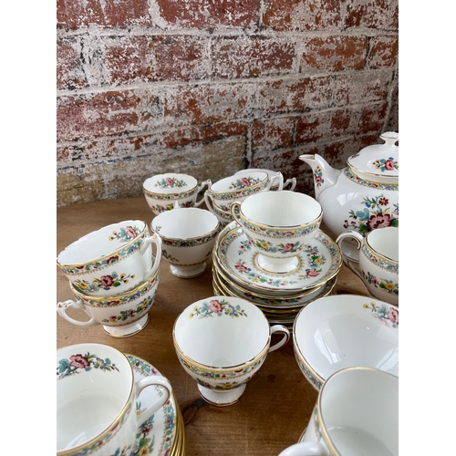 366 - Coalport Ming Flower Dinner & Tea Service Items 77 Pieces