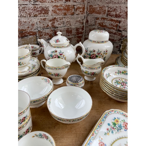 366 - Coalport Ming Flower Dinner & Tea Service Items 77 Pieces