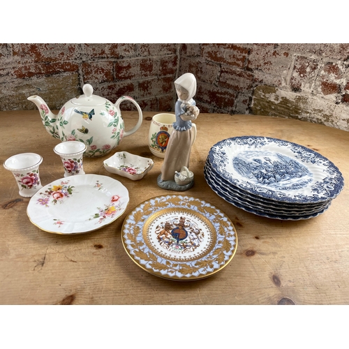 367 - Collectable Porcelain Inc. Crown Derby, Nao & Johnsons Bros Coaching Scenes