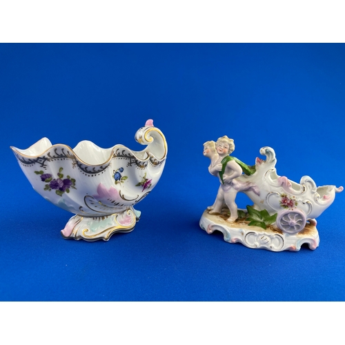 380 - Two Small Porcelain Item. 1 Hand Painted Dresden.