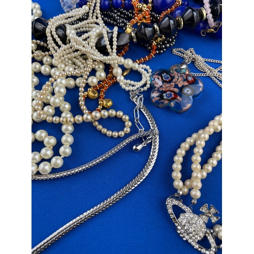 394 - Group Of Vintage Costume Jewellery Necklaces