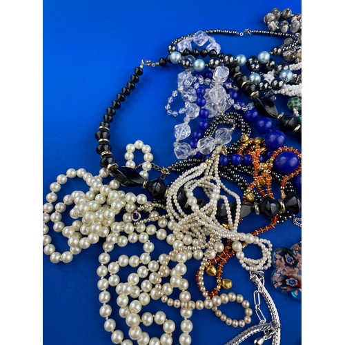 394 - Group Of Vintage Costume Jewellery Necklaces