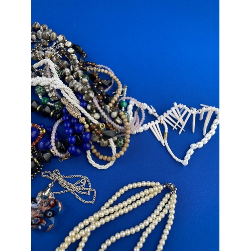 394 - Group Of Vintage Costume Jewellery Necklaces
