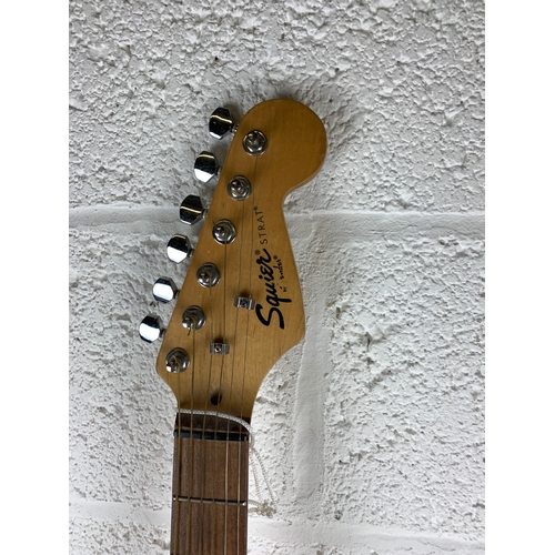 414 - Squire Strat Electric Guitar Made into a Clock a/f