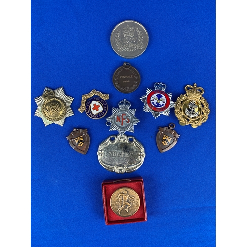 34 - Collection of Medals, Badges, Coins and Tokens to inc. Royal Canadian regiment, British red Cross, R... 