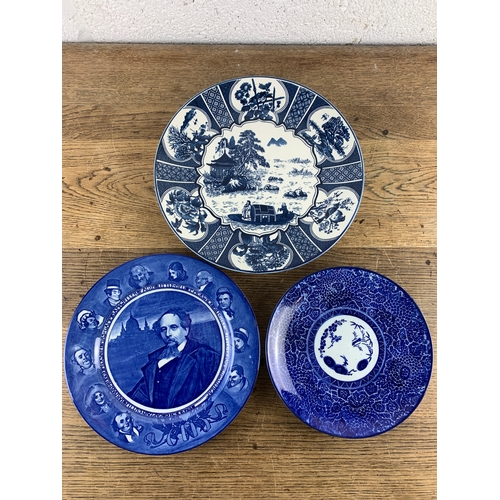 386 - Antique Japanese Plate with Pieces of Blue and White inc. Doulton