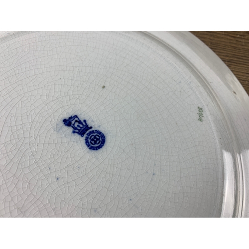 386 - Antique Japanese Plate with Pieces of Blue and White inc. Doulton