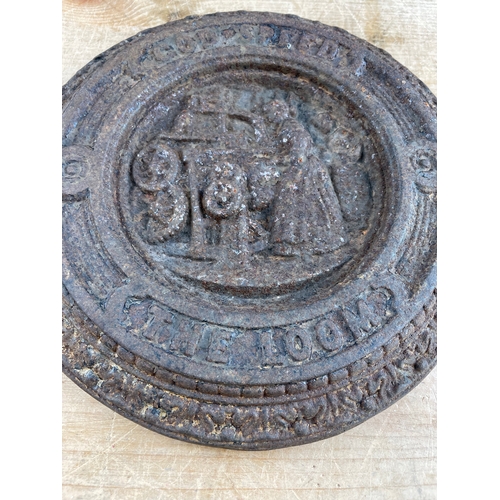 167 - Victorian Cast Iron Wall Plaque 