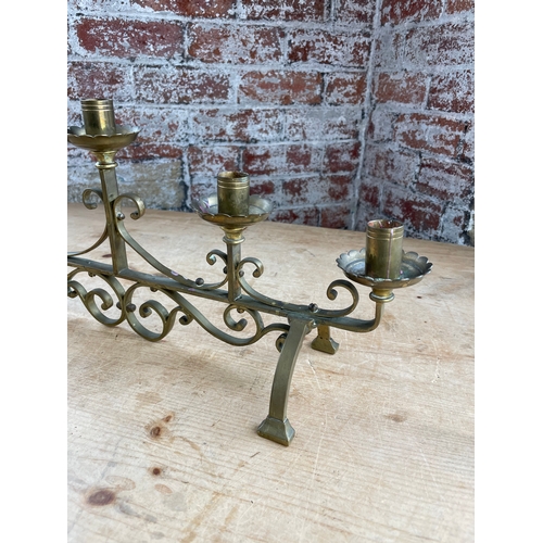 172 - Vintage Brass Candle Stand. 24Ins Long