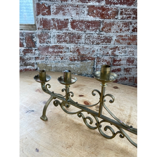 172 - Vintage Brass Candle Stand. 24Ins Long