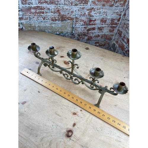 172 - Vintage Brass Candle Stand. 24Ins Long