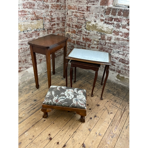 607 - Group Of Vintgae Furniture Inc. Footstool With Claw & Ball Feet.