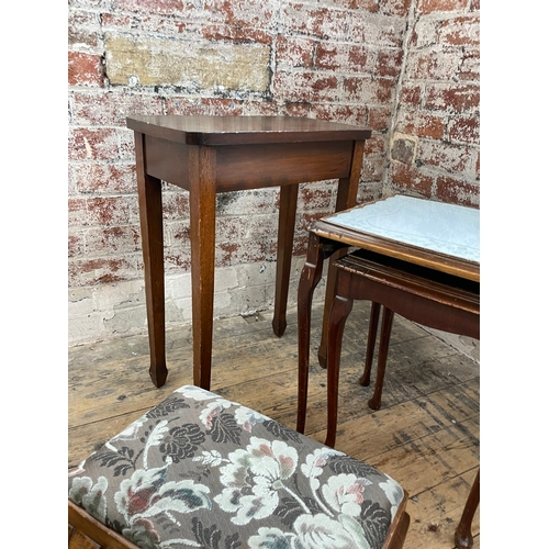 607 - Group Of Vintgae Furniture Inc. Footstool With Claw & Ball Feet.