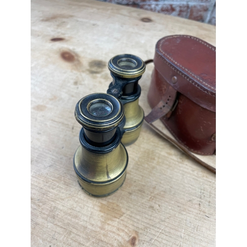 233 - Antique Brass Binoculars