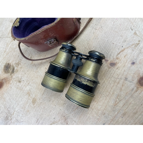 233 - Antique Brass Binoculars