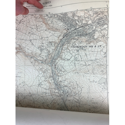 188A - 15 Vintage Ordnance Survey Maps of Todmorden and Surrounding