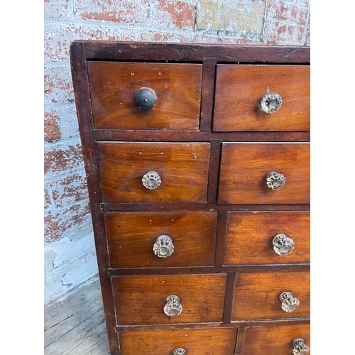 313 - 19th Century Bank Of 45 Apothecary Drawers. Original Glass Handles On All But One Of These Decorativ... 