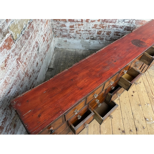 313 - 19th Century Bank Of 45 Apothecary Drawers. Original Glass Handles On All But One Of These Decorativ... 