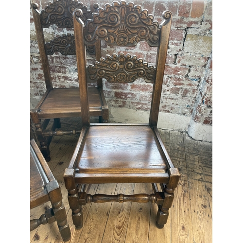 508 - 6 Carved Oak Jacobean Dining Chairs