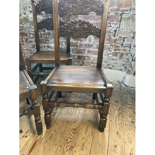 508 - 6 Carved Oak Jacobean Dining Chairs