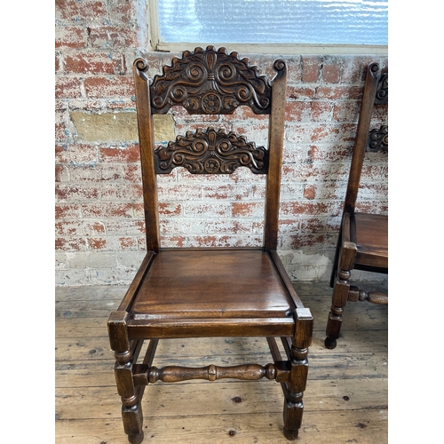 508 - 6 Carved Oak Jacobean Dining Chairs