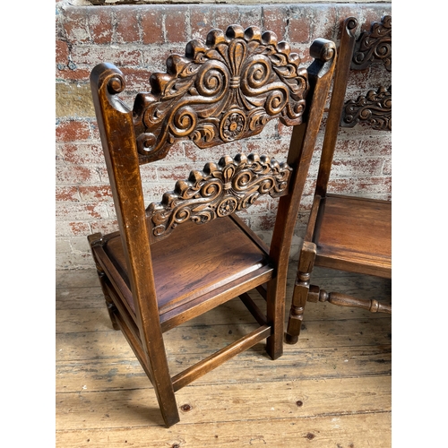 508 - 6 Carved Oak Jacobean Dining Chairs