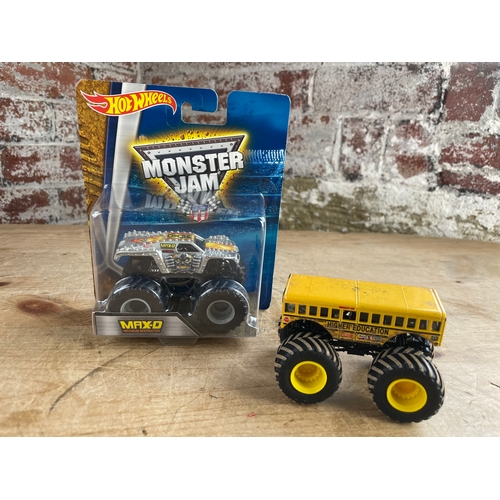 338 - Hot Wheels Die Cast Cars. Monster Jam Max-D New In Blister Pack & Play Worn Higher Education.