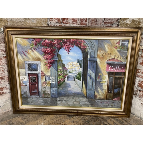 344 - Vintage Late 70s Early 80s Mariel Chapot Italian Street Scene. Signed Original Art Work.