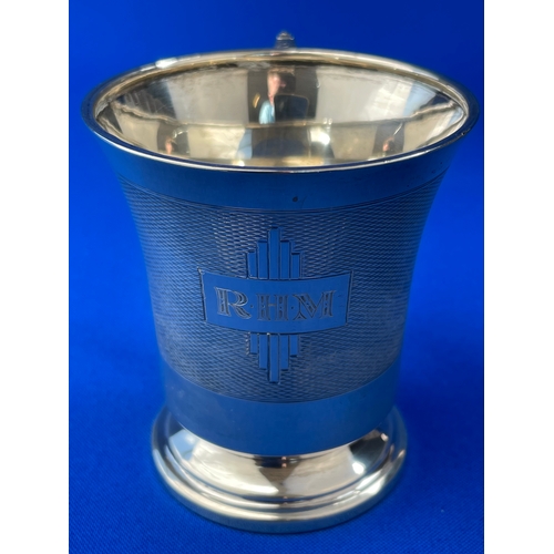 3 - Art Deco Sterling Silver Cup 91.7g. Birmingham 1936