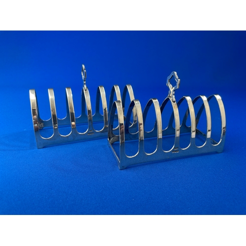 4 - Two Viner's Ltd (EV Emile Viner) Sterling Silver Toast Racks. 149.7g Sheffield 1936 & 1947