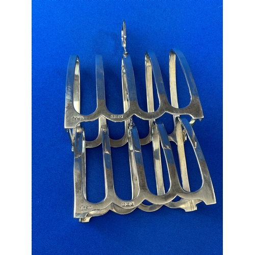 5 - Two Henry Clifford Davies Sterling Silver Toast Racks 88.3g. Birmingham 1959.